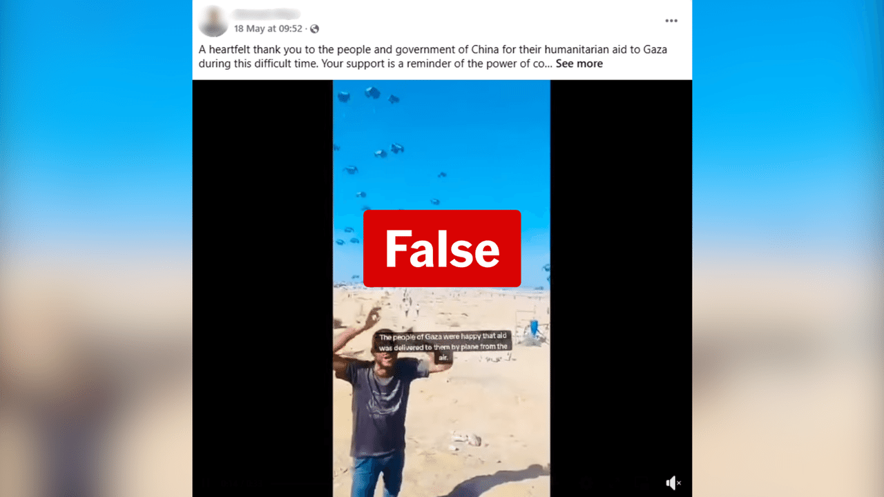 Fake China Gaza aid Facebook post