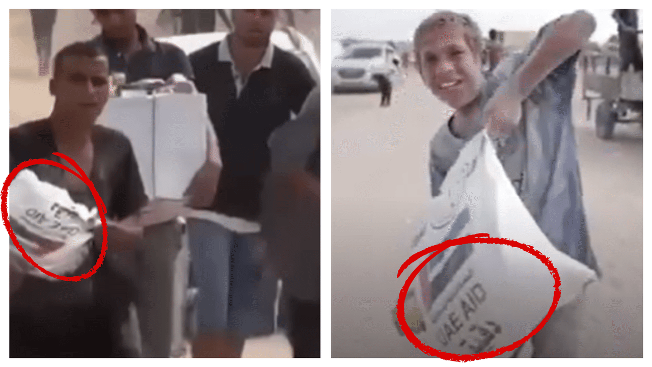 Comparison of food aid dropped in Gaza videos