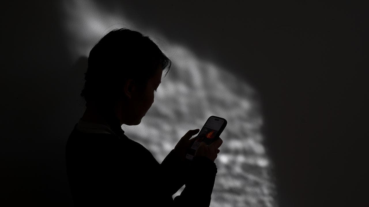 A young woman on her mobile phone