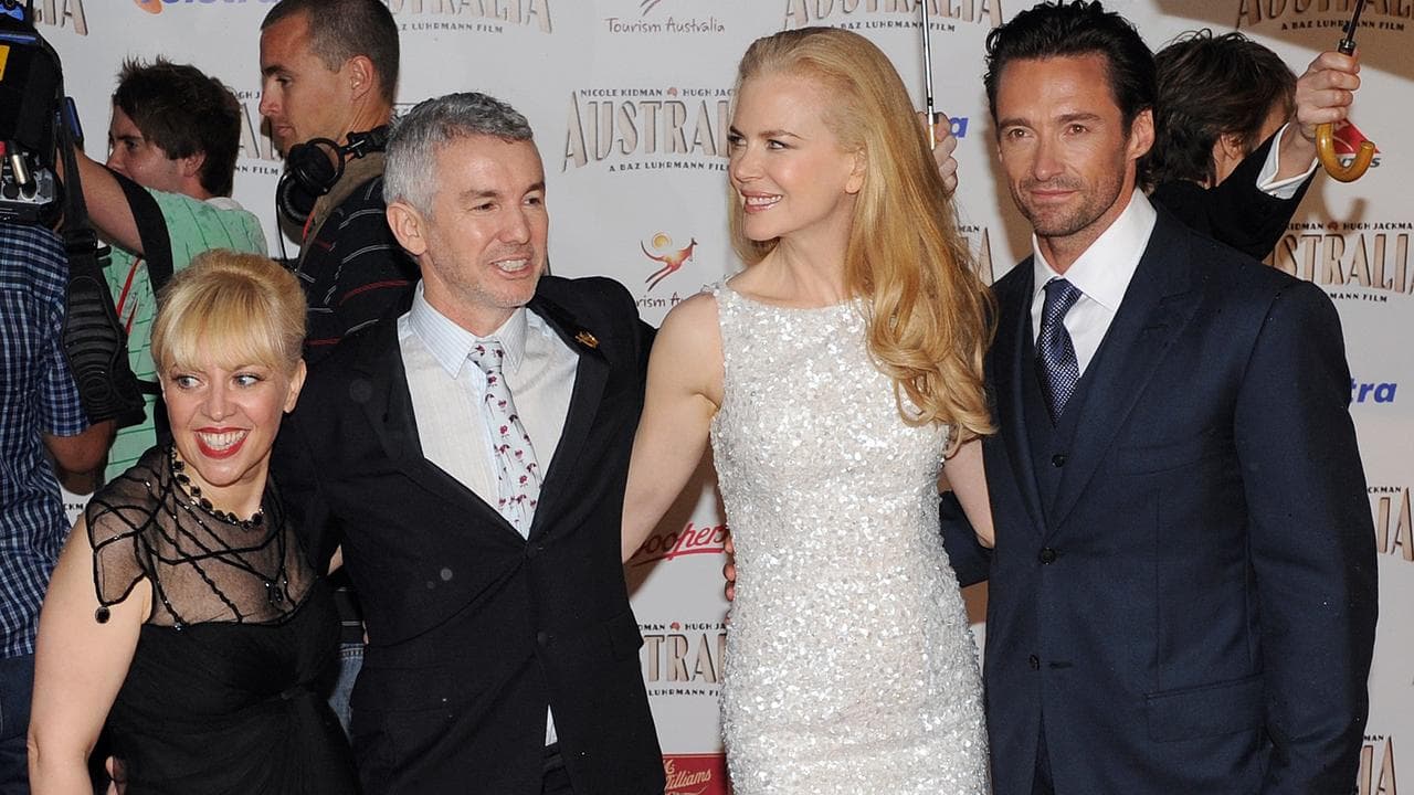 Catherine Martin, Baz Luhrmann, Nicole Kidman, Hugh Jackman in 2008.