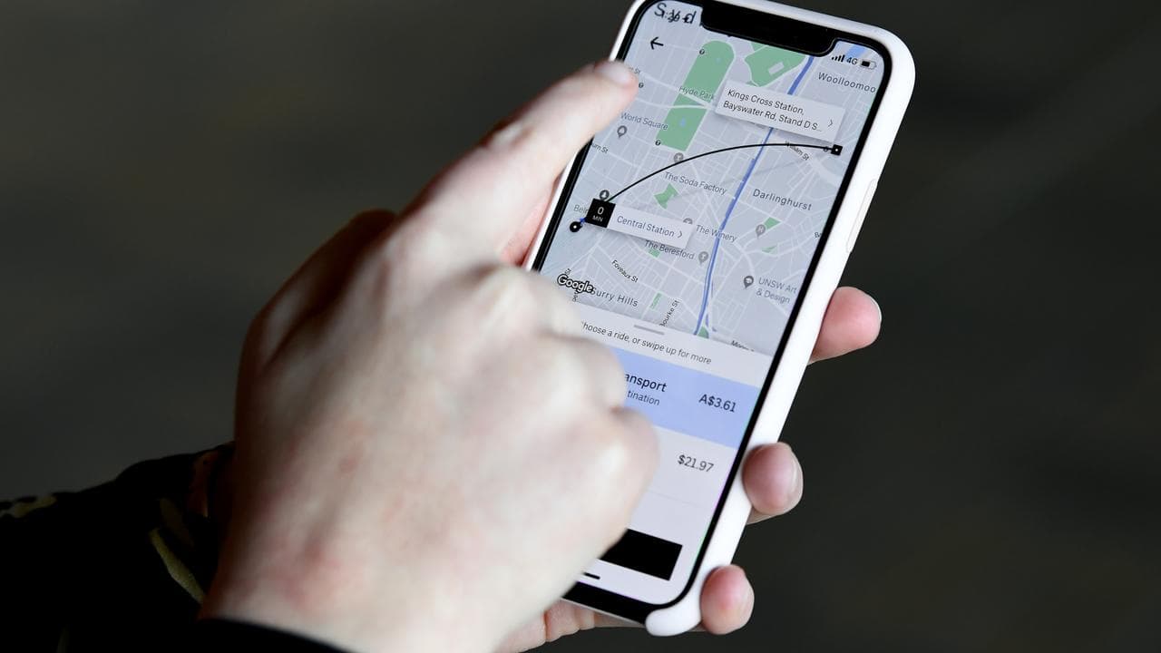 Transport options on the Uber app