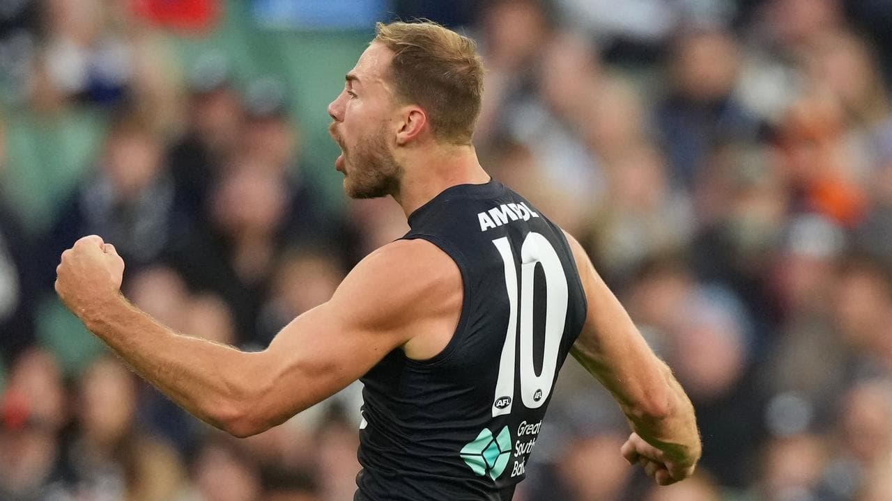 Harry McKay of the Blues celebrates