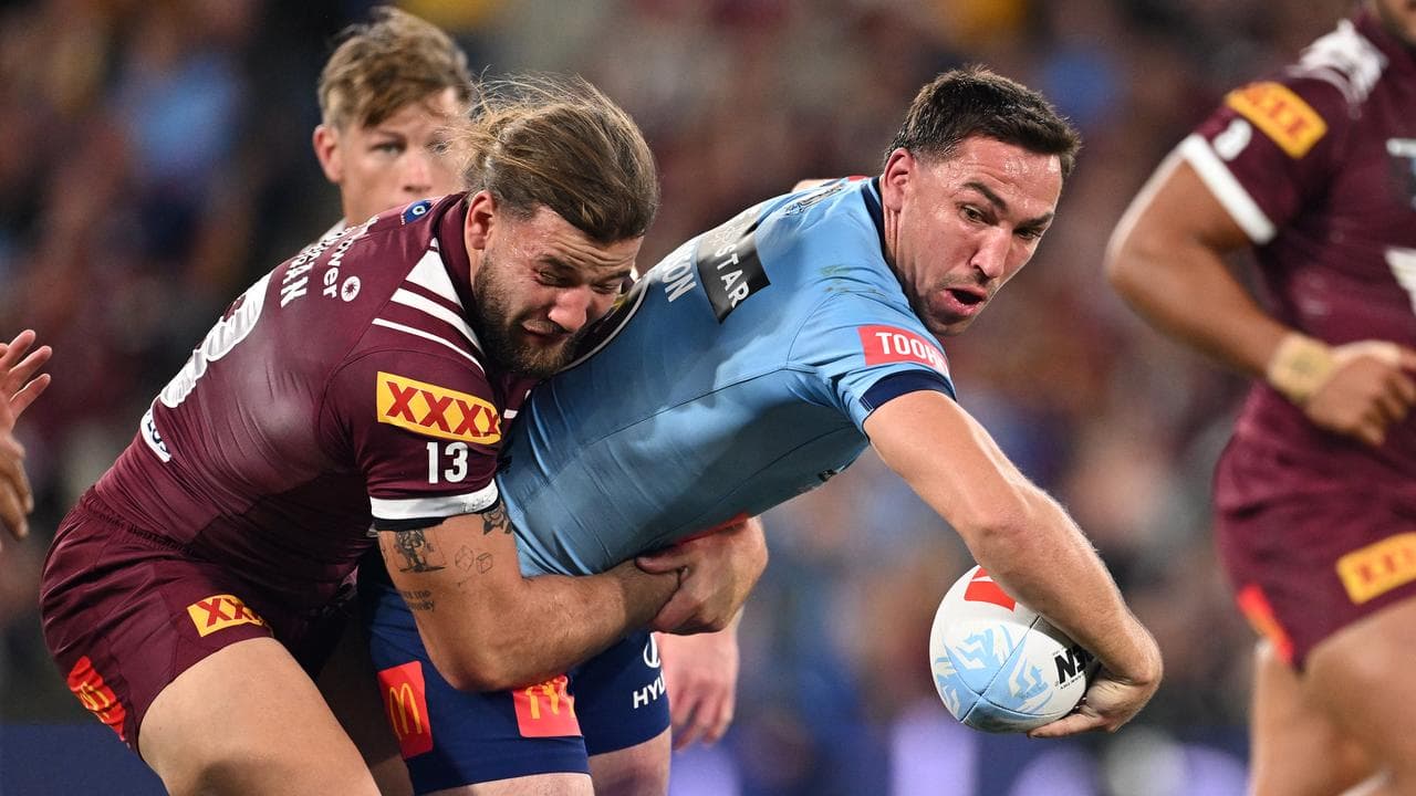 Queensland's Pat Carrigan (left)