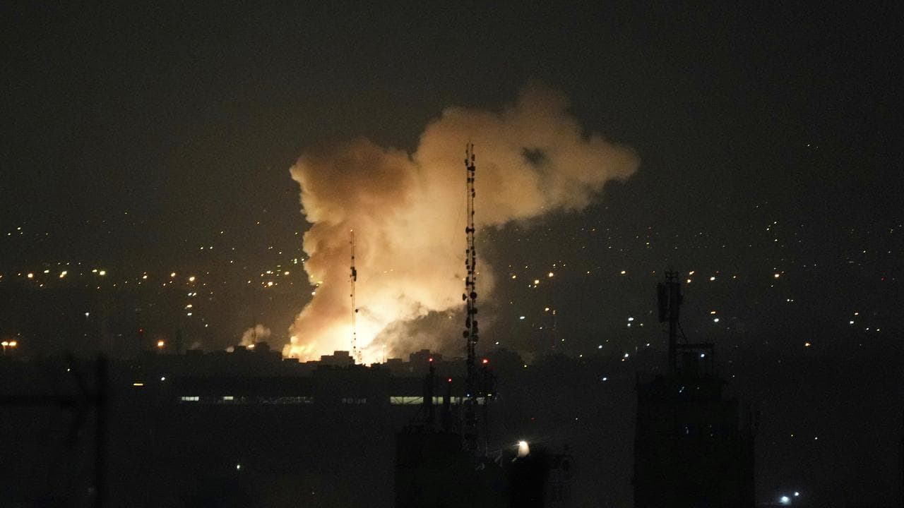 Smoke rises up after an explosion in Tehran, Iran