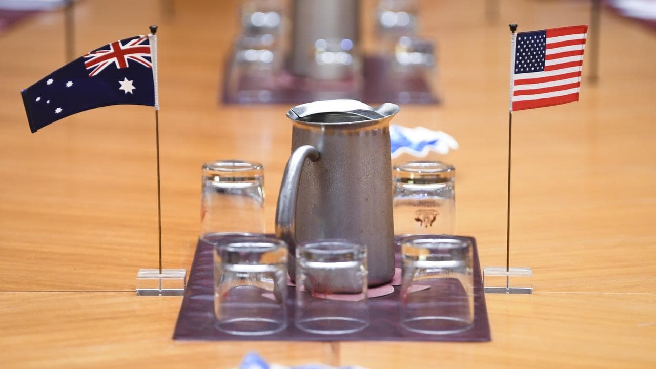 The Australian and the US flag