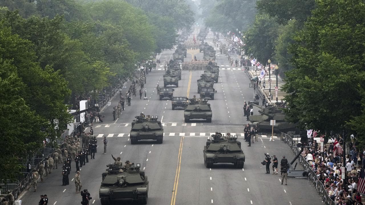 The military parade commemorating the US Army's 250th anniversary 