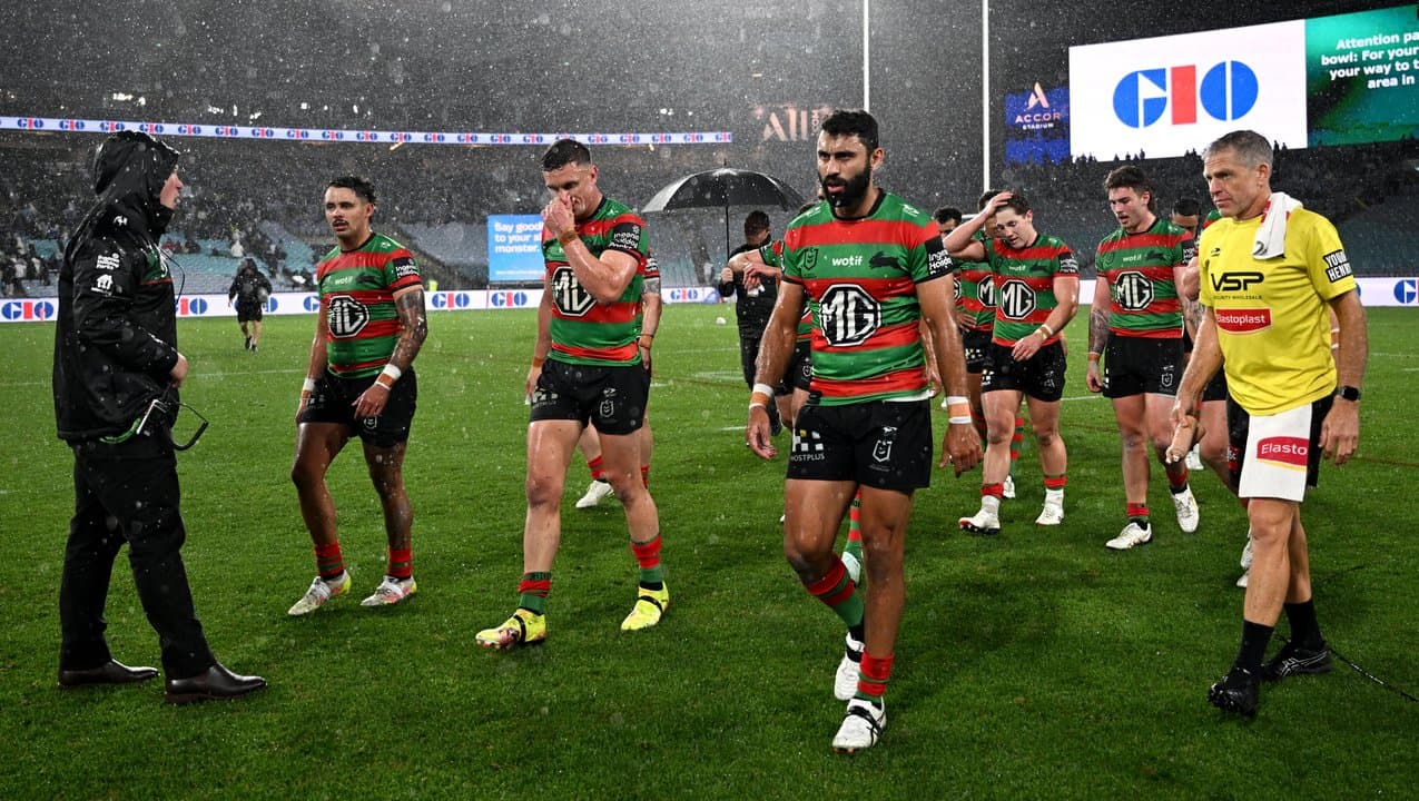 Souths players leaving the field.
