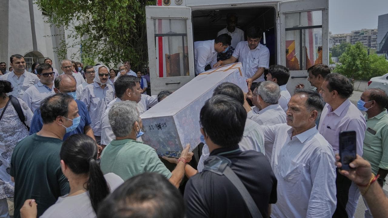 Coffin of an air crash victim