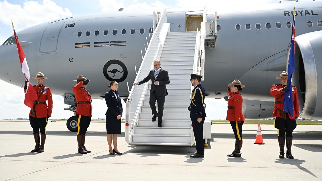 Prime Minister Anthony Albanese arrives at Calgary