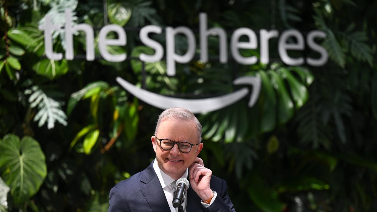 Prime Minister Anthony Albanese at the Amazon Spheres in Seattle