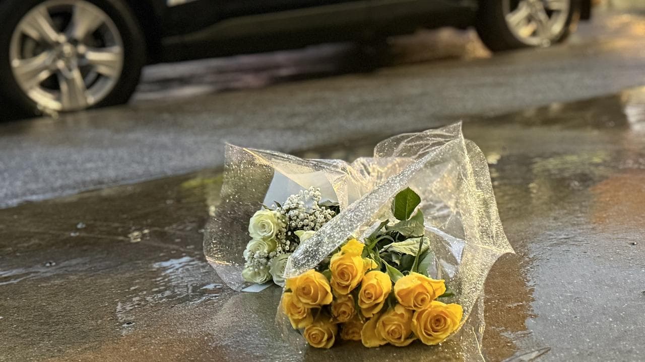 Flowers left at the Devonport Police Station