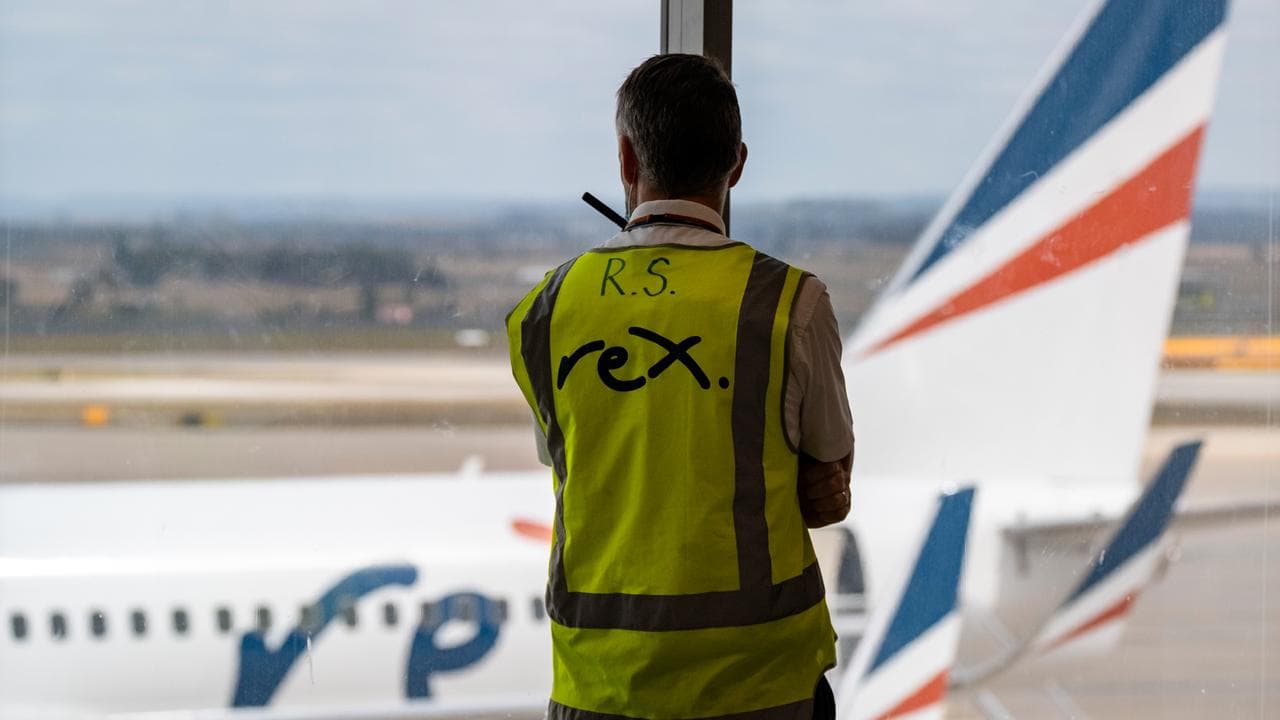 A Rex Airlines worker (file image)