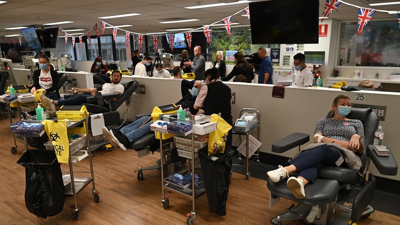 People donating blood in Sydney