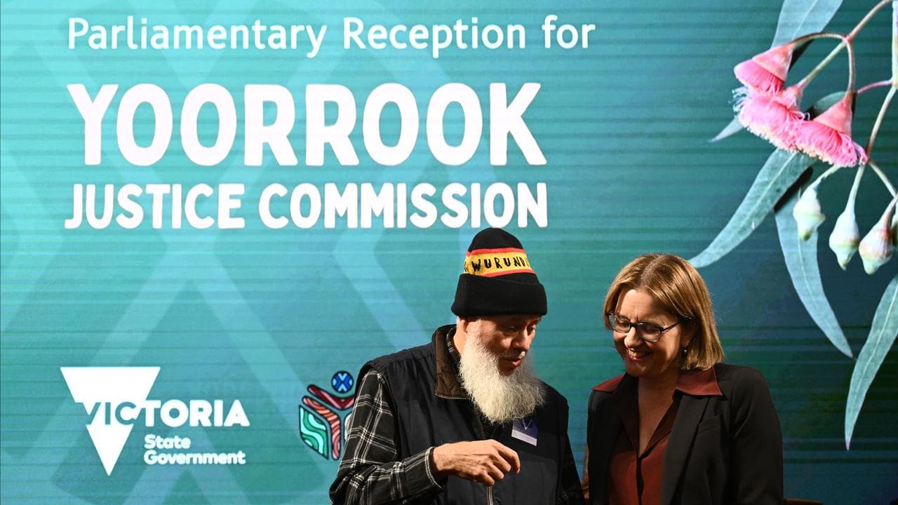 Victorian Premier Jacinta Allan receives message sticks 