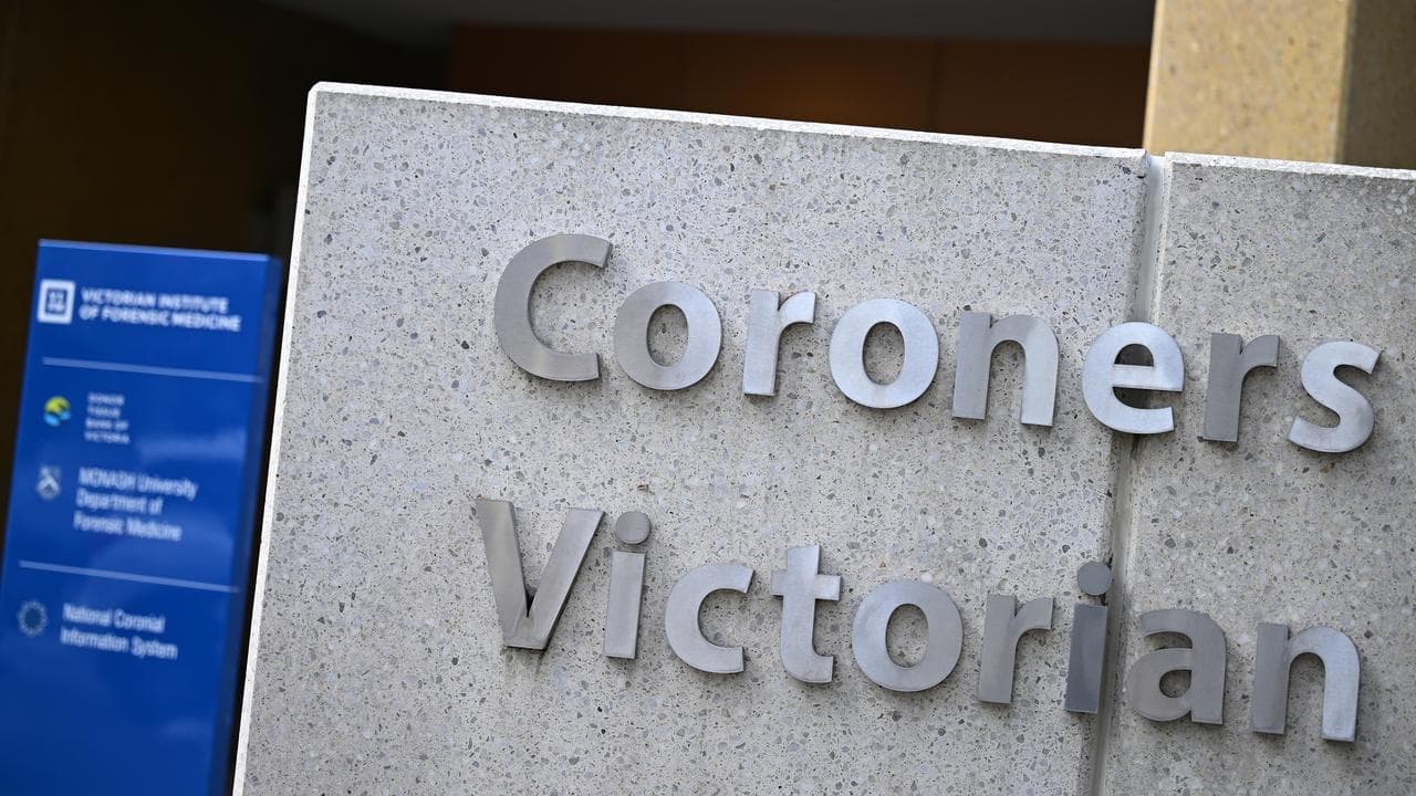 Signage for the Coroners Court of Victoria (file image)