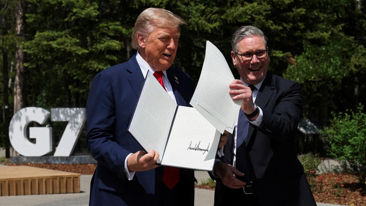 Donald Trump and British Prime Minister Keir Starmer
