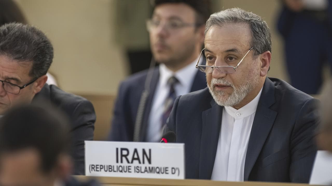 Iranian Foreign Minister Abbas Araghchi speaks at the UN