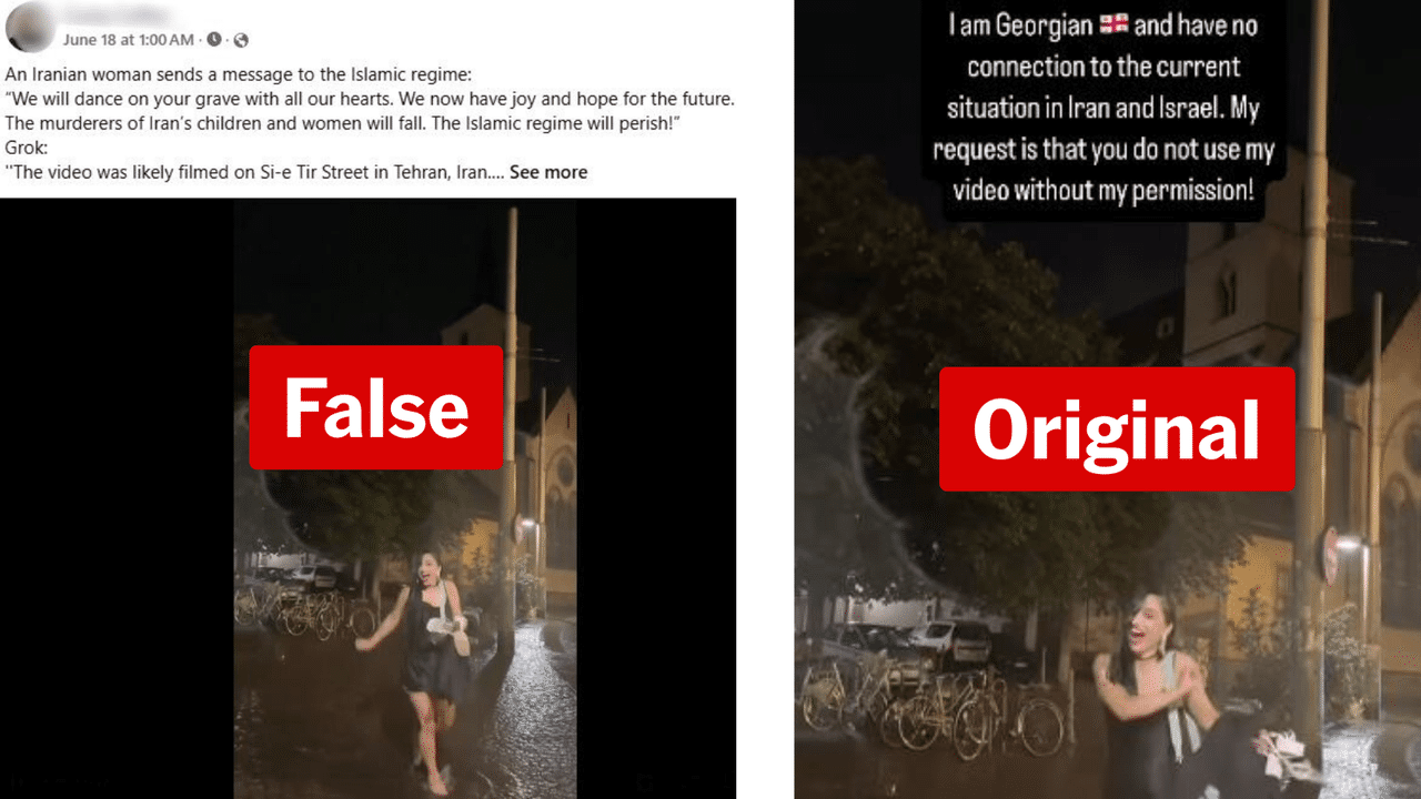 Side by side screenshots of social media posts.