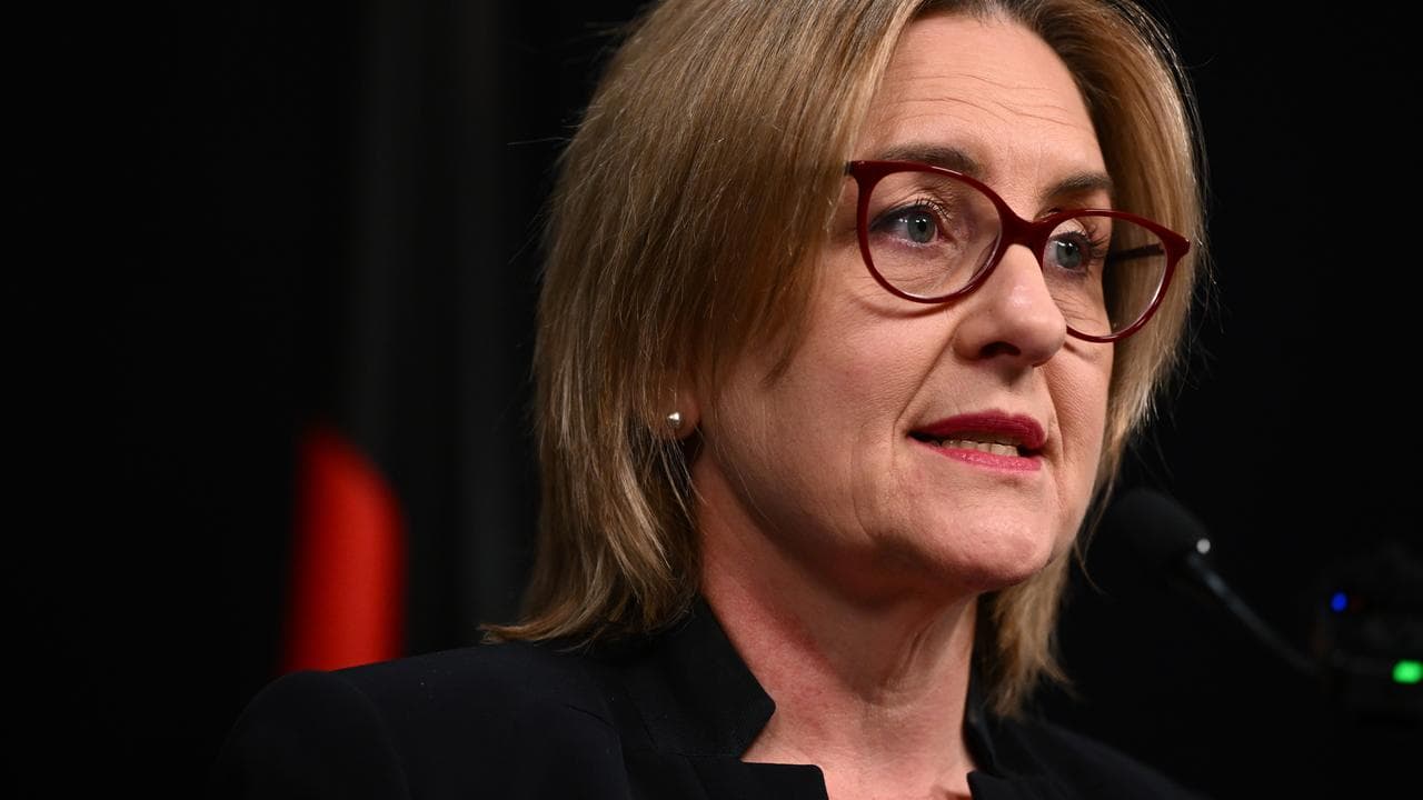 Victorian Premier Jacinta Allan at a press conference.