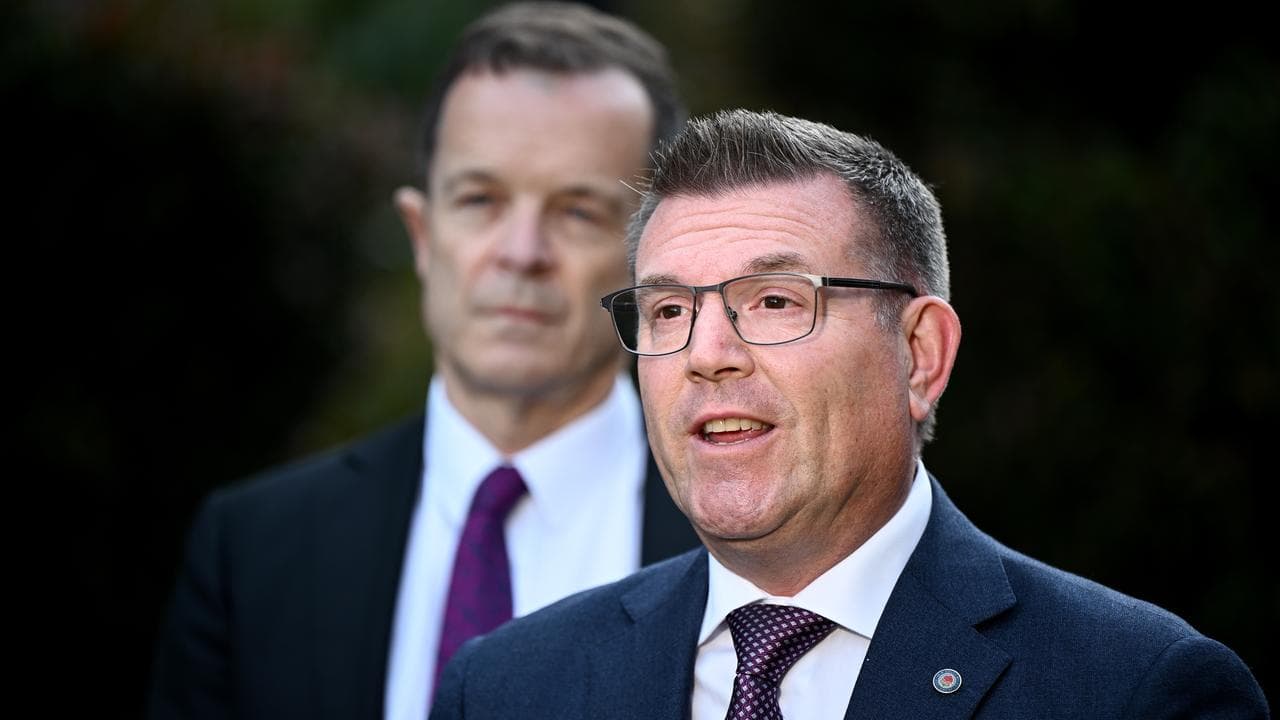 Nationals Leader Dugald Saunders speaks to the media