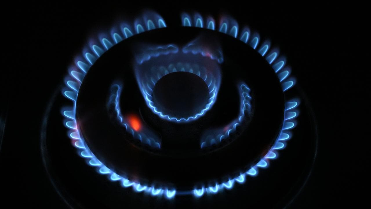 A gas ring burning