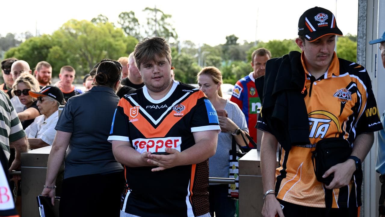 Fans turn up at Campbelltown Sports Stadium to watch the Wests Tigers.