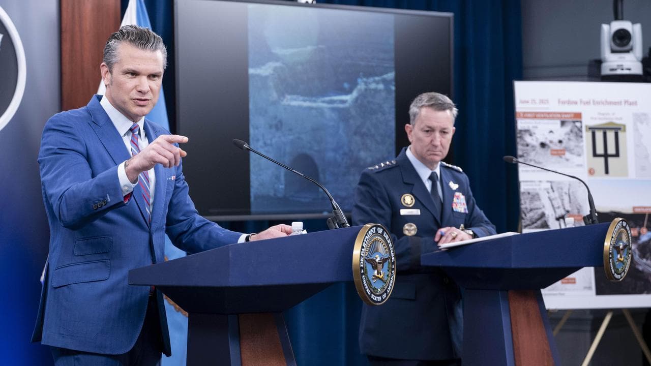 Defense Secretary Pete Hegseth with General Dan Caine