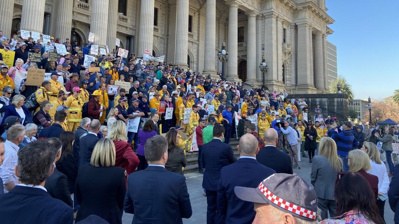 Protesters rally outside Victorian state parliament