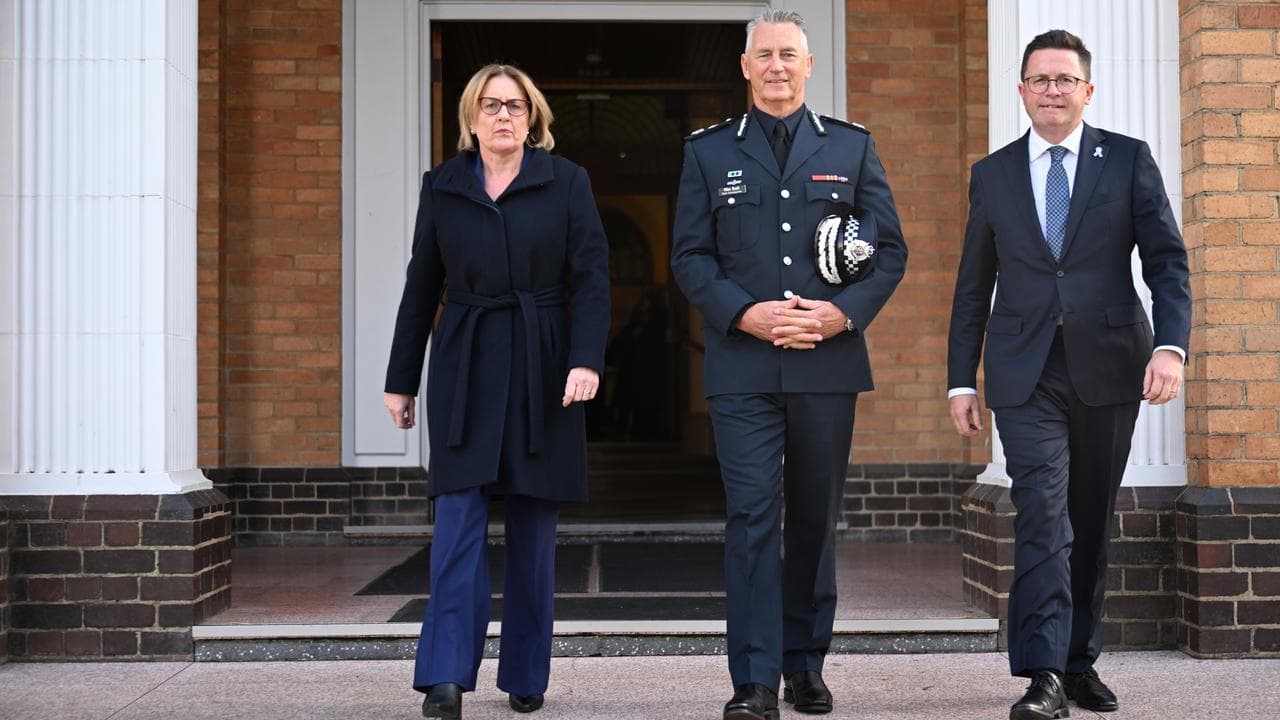 Jacinta Allan, Mike Bush and Anthony Carbines
