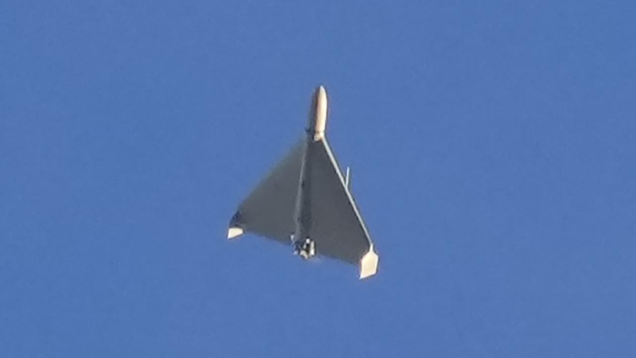 An Iranian Shahed exploding drone launched by Russia