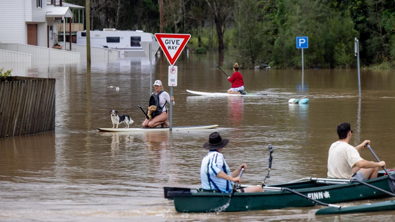 Residents during flooding in Port Macquarie (file image)