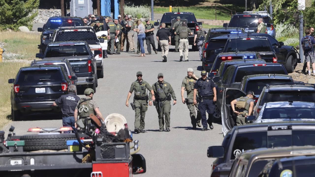 Law enforcement and emergency responders at Cherry Hill Park