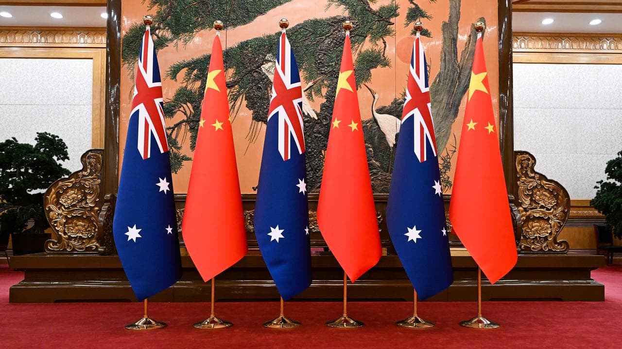 Australian and Chinese flags (file image)