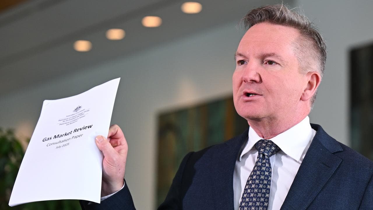 Energy Minister Chris Bowen speaks to the media