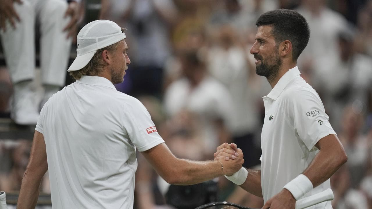 Alexandre Muller (left) made Novak Djokovic work.