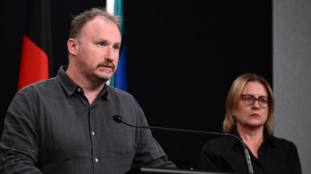 Victoria's Chief Health Officer Christian McGrath with the premier