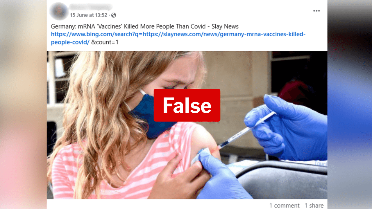 False Facebook post saying mRNA vaccines caused more deaths than Covid