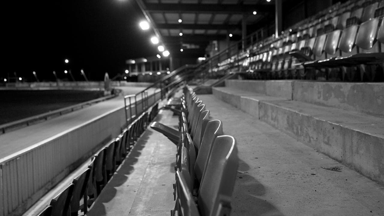 Empty spectator seating at the Dapto Dogs
