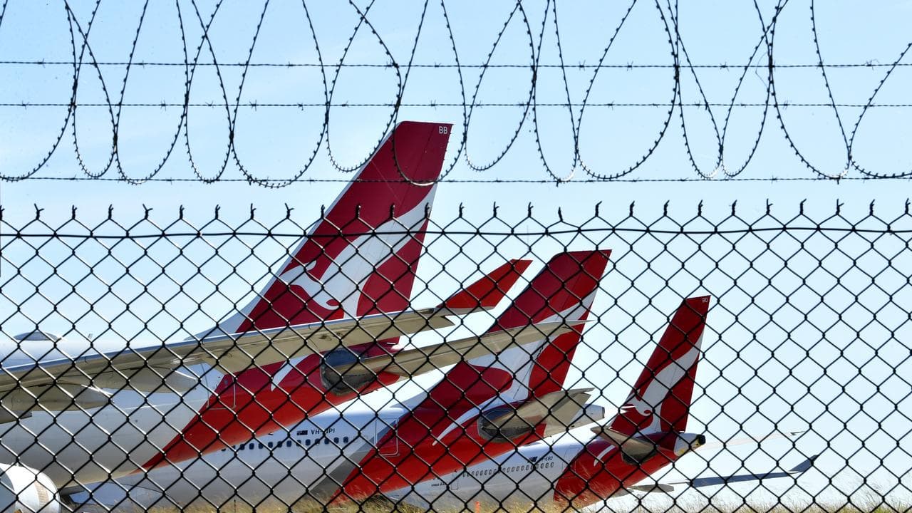 A file photo of Qantas planes 