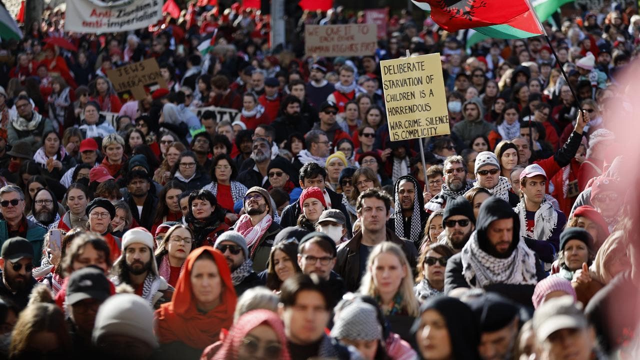 A pro-Palestinian rally in Melbourne