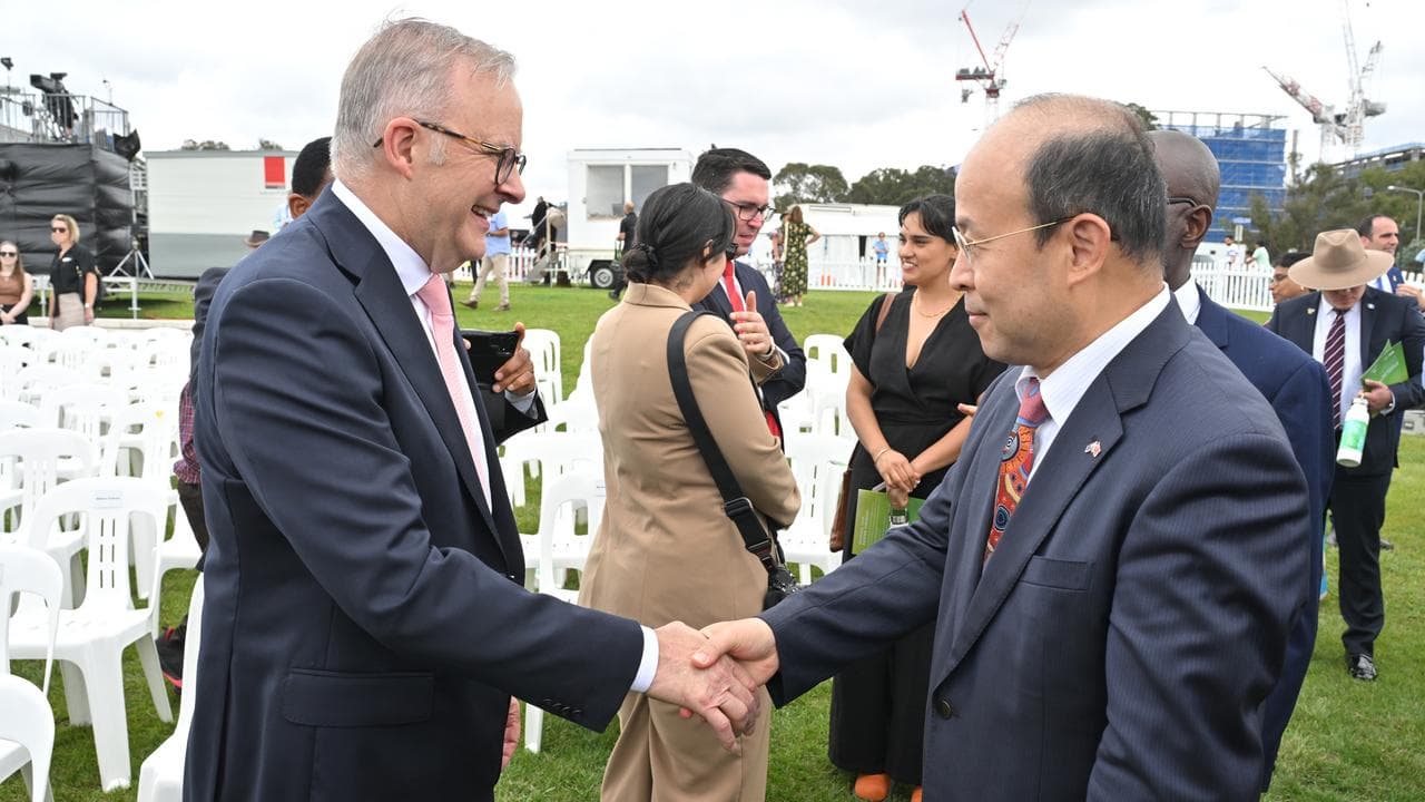 Anthony Albanese and China’s Ambassador to Australia Xiao Qian