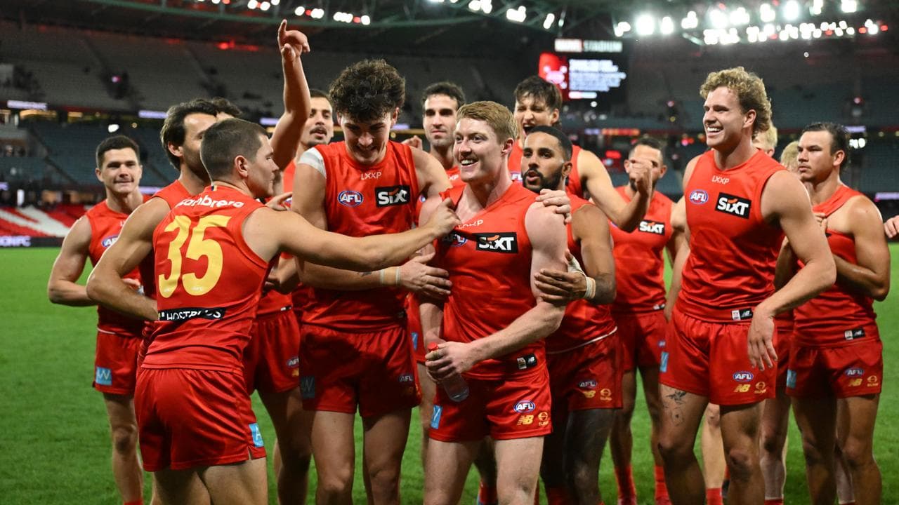 the Suns to a comfortable win over Essendon in Melbourne.
