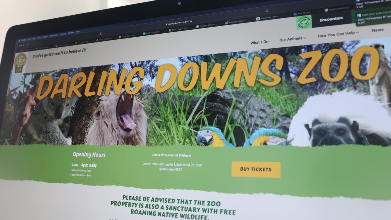 A photo showing Darling Downs Zoo's website