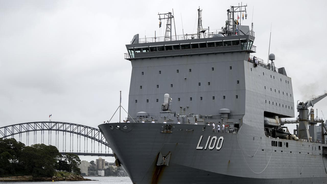 HMAS Choules in Sydney Harbour (file image)