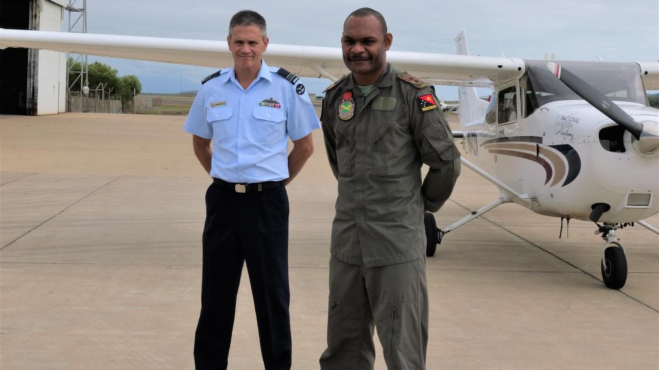 Squadron leader Bob Knight and PNG pilot Lieutenant Heydan Chan
