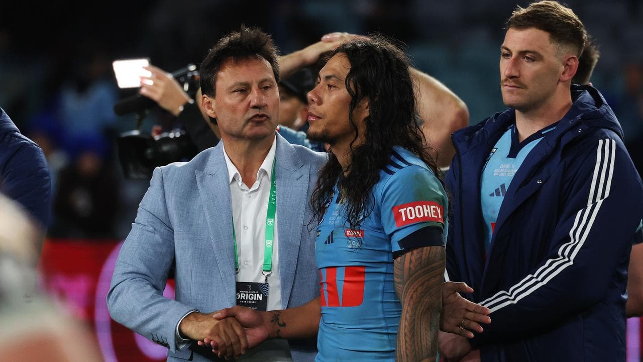 (L-R) Laurie Daley and Jarome Luai.