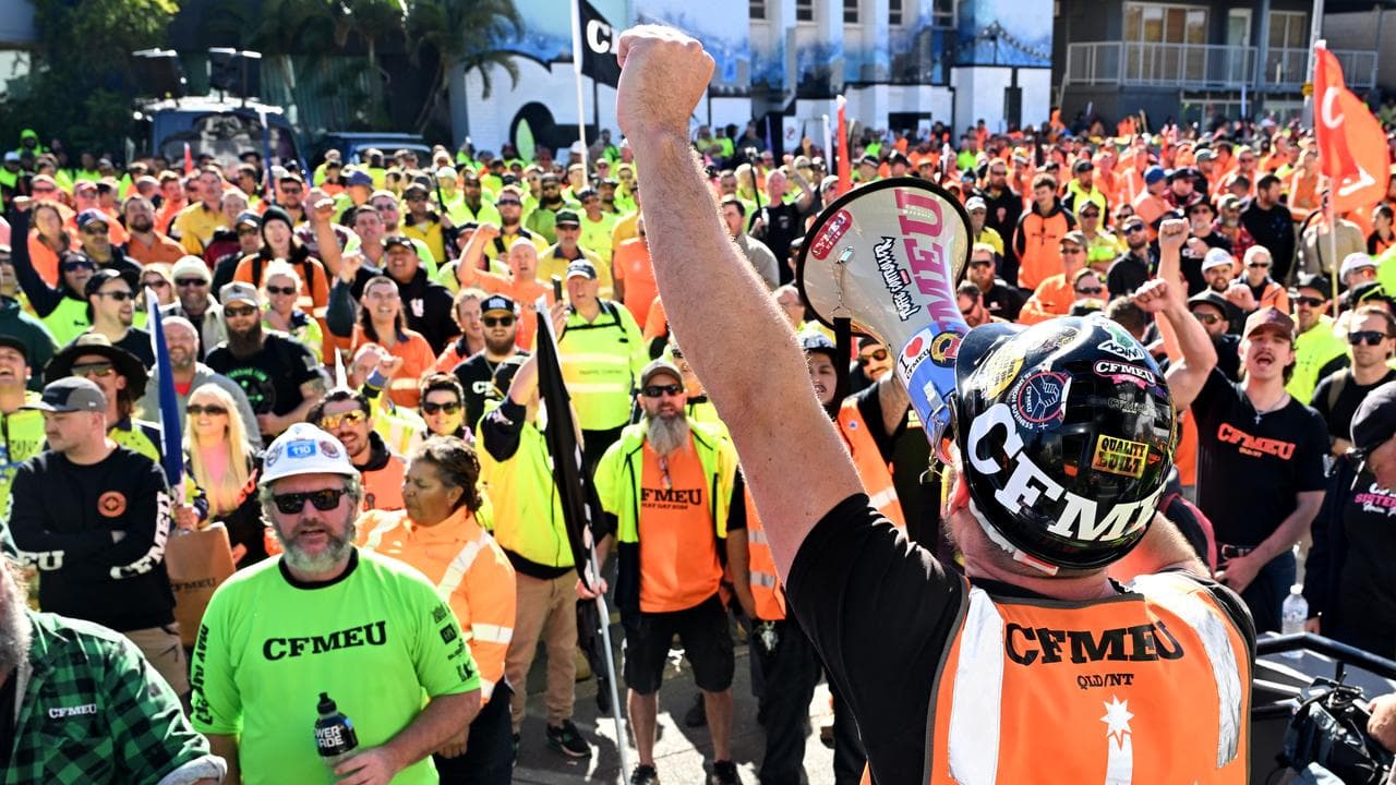 CFMEU workers rally in Brisbane