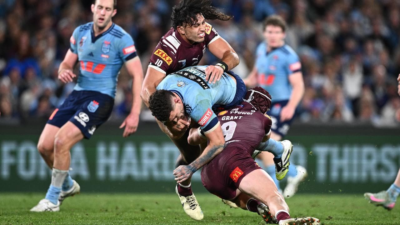 Nathan Cleary tackled