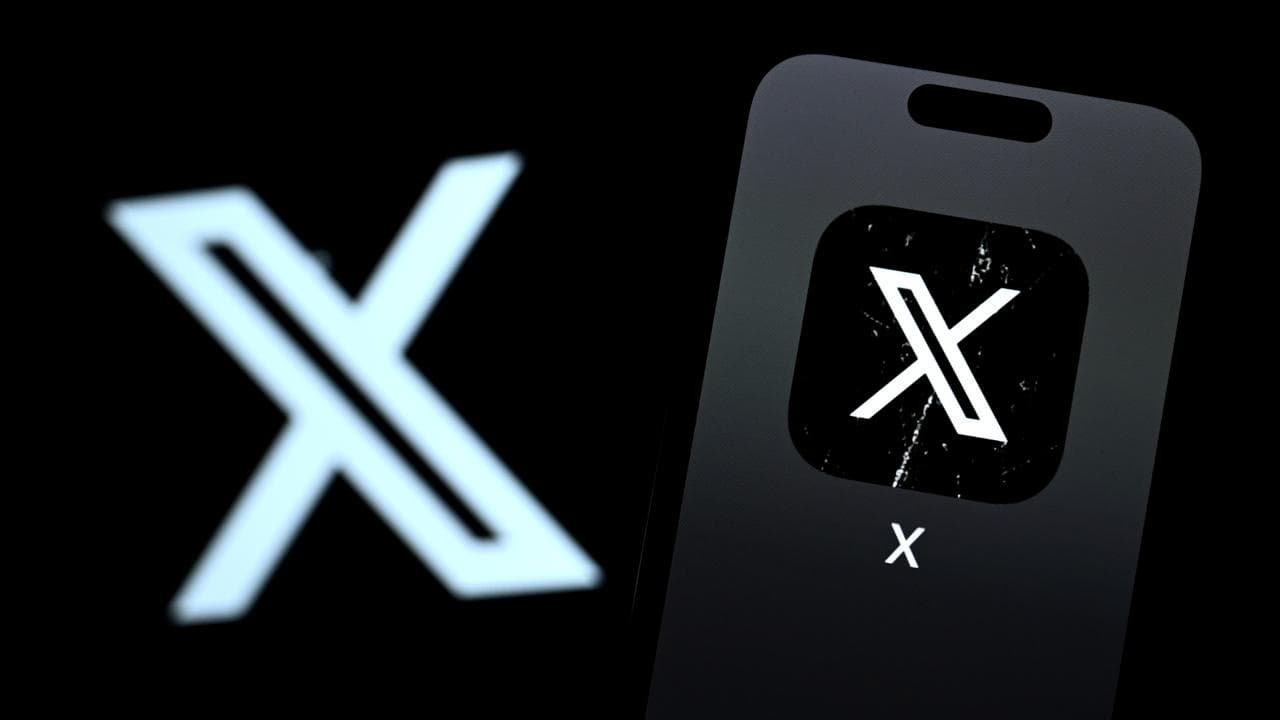 The logo of social media app X seen on a smartphone (file image)