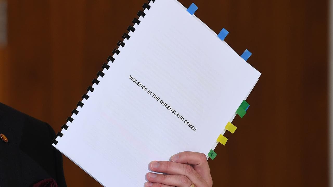 Violence in the Queensland CFMEU report document